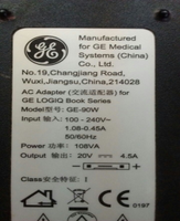 GE(USA) AC adapter for GE Logiq Book XP  (New,Original)