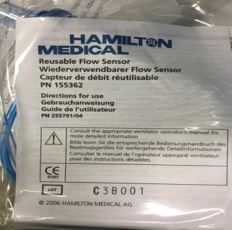 Hamilton （Switzerland) P/no 155362 - flowsensor  for  HAMILTON-G5 ventilator(new,original)