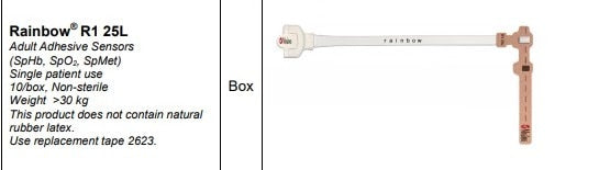 Masimo  Rainbow R1 25L Adult/Neonatal Adhesive Multi-parameter Sensors   PN: 2414(10/box)